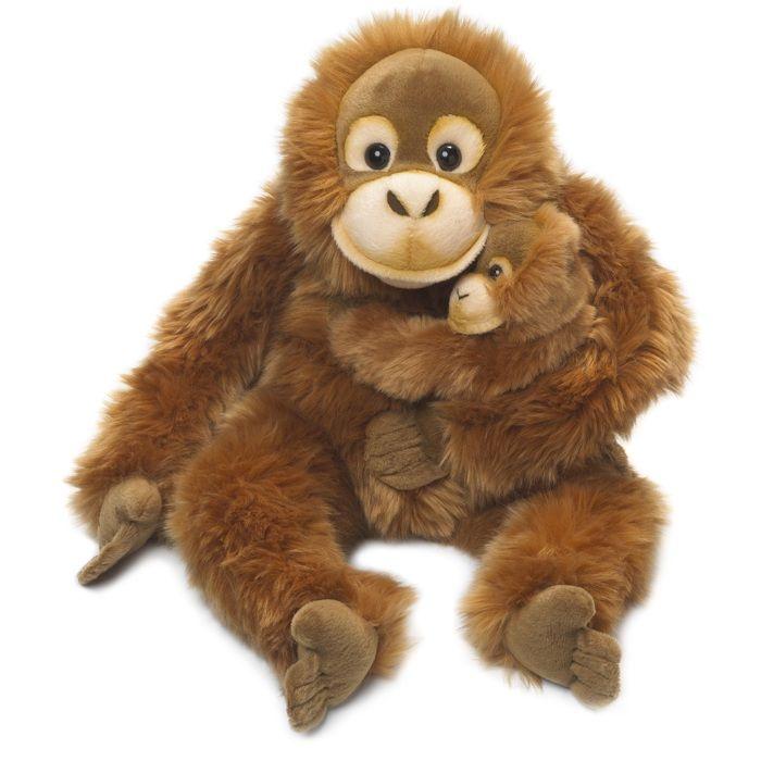 Peluche maman orang outang avec bébé - wwf - 15191007 - 25 cm