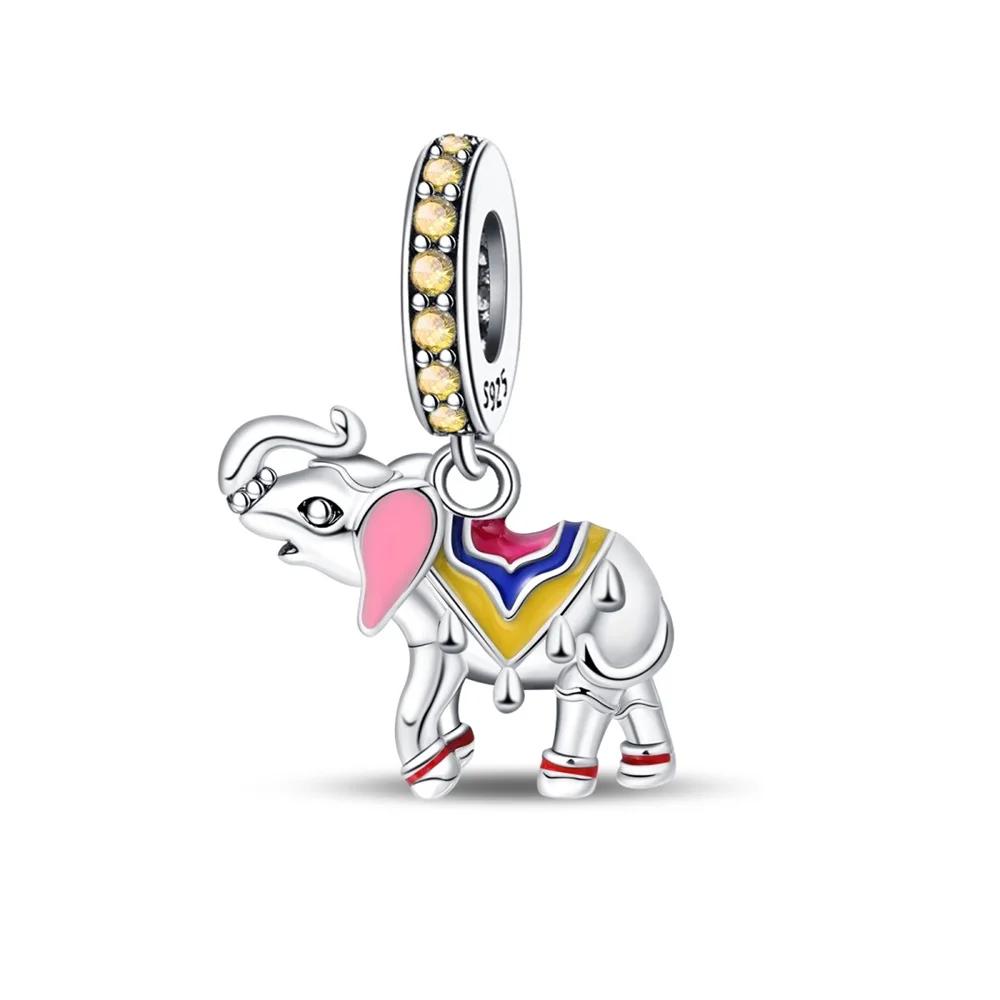 Copper Desert Pyramid Camel Elephant Charm Bead Fit Bracelet Original Charm For Women Diy Jewelry Making