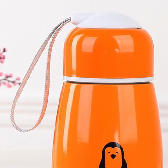 300ML Vacuum Cup Food Grade Good Thermal Insulation Effect Stainless Steel Penguin Water Bottle for Home