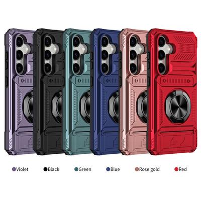 Custodia Samsung S25Edge Fusion Armor con Slot per Schede e Supporto Magnetico per Auto