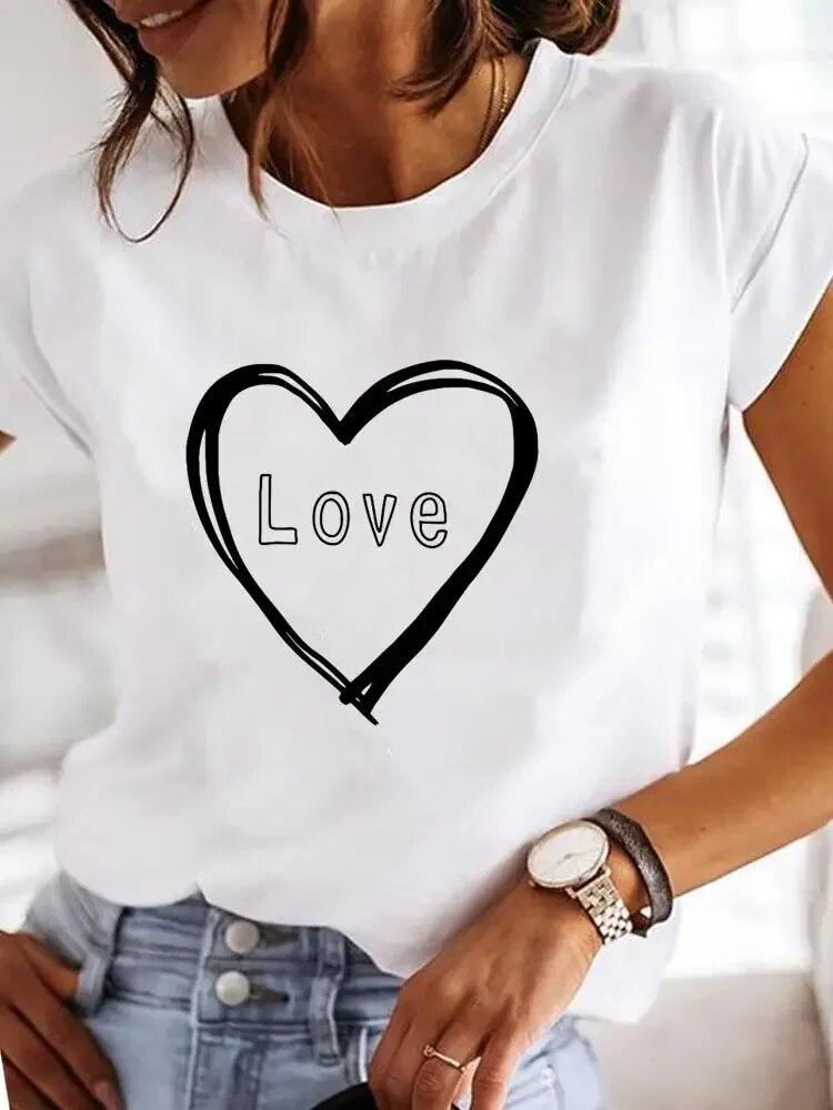 Clothes Ladies Summer T Clothing Print Fashion Casual T-shirts Letter 90s Trend Cute Short Sleeve Women FeUnisex Graphic Tee