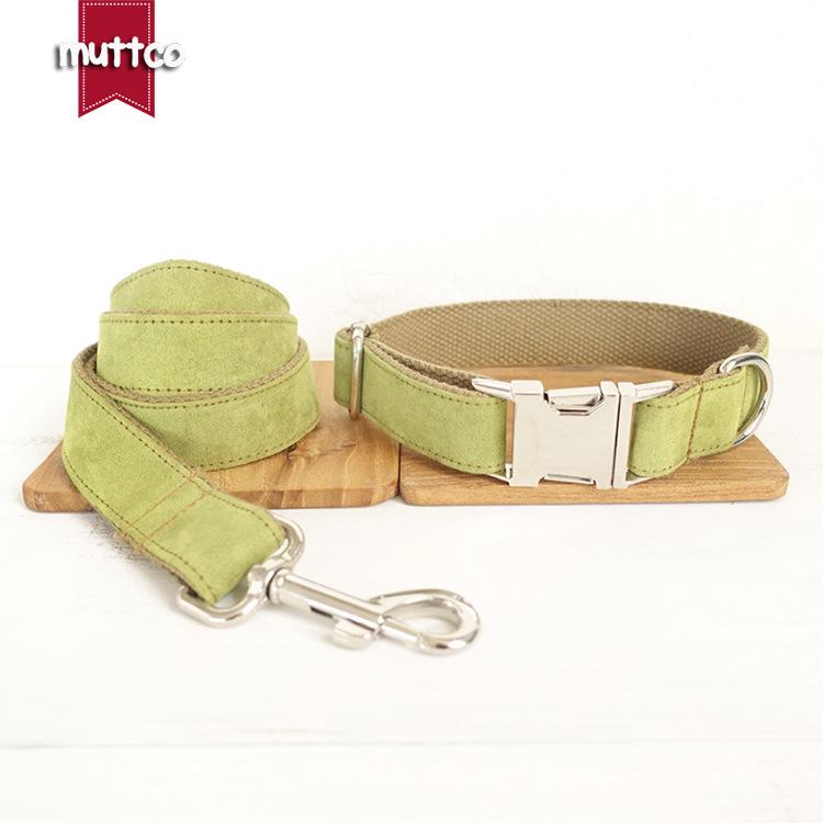 Innovative Green/Brown Dog Collar & Leash Set Large