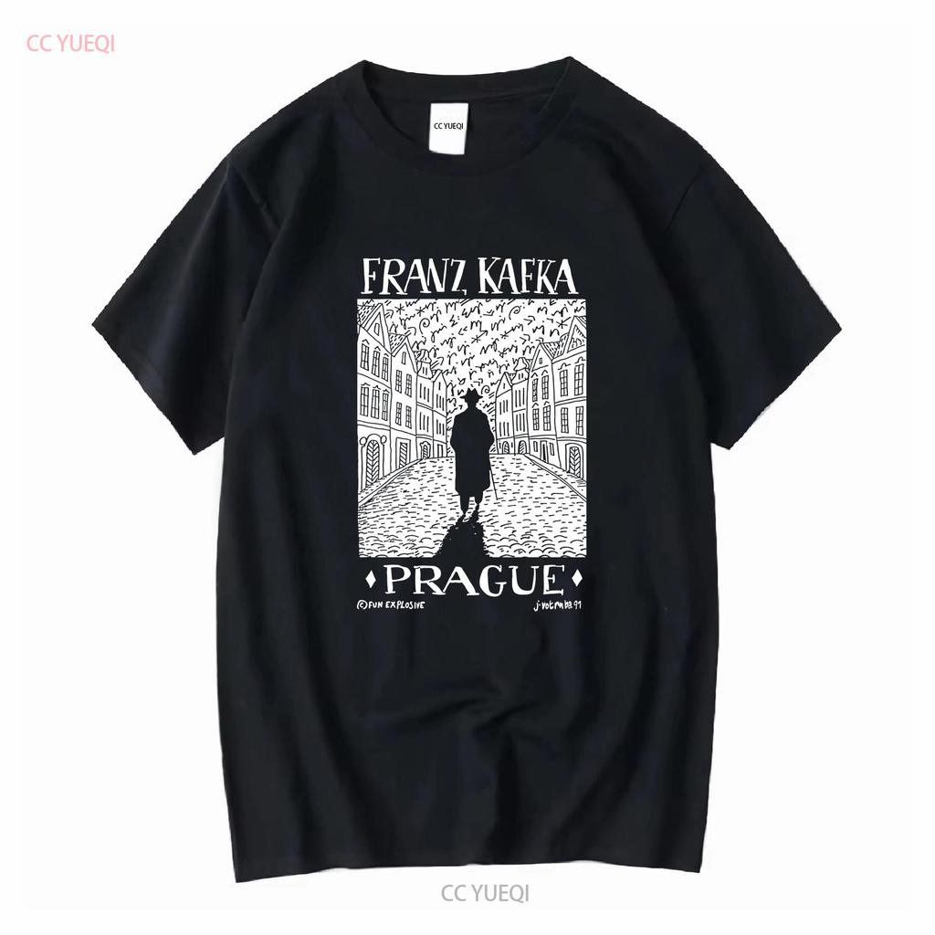 Vintage 1991 Franz Kafka Prague Art T Shirt Size XL Black vintage Washed streetwear Comfortable Slightly fashion Casual