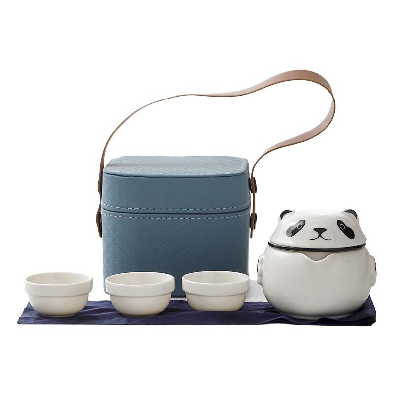 Panda Portable Ceramic Gongfu Travel Tea Set