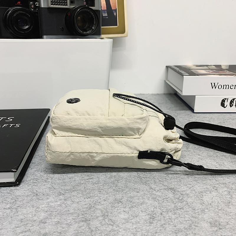 Women's Portable Sports Water Cup Bag Drawstring Nylon Crossbody Mini Mobile Phone Bag