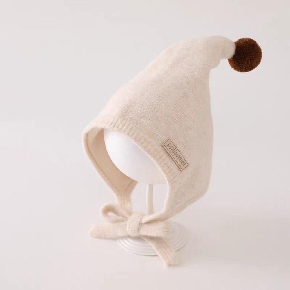 Adjustable Tie Straps Baby Winter Hat Thick Warm Pom Pom Bonnet New Toddler Bonnet  Baby Boys