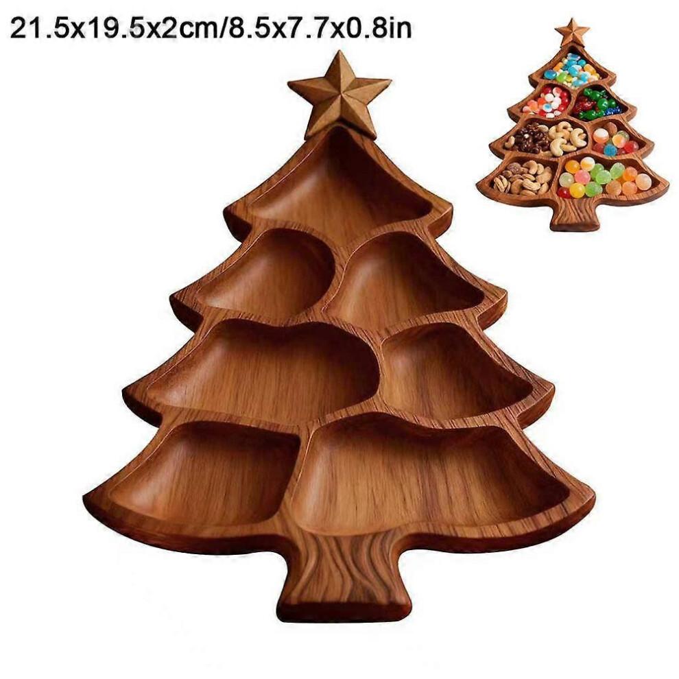 (B S) Festival Tree Charcuterie Board Wooden Food Platter For Kitchen Home Décor
