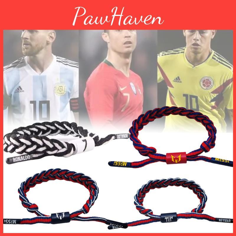 Fabric Adjustable Bracelet Messi Ronaldo Neymar Wristbands Soccer Superstar