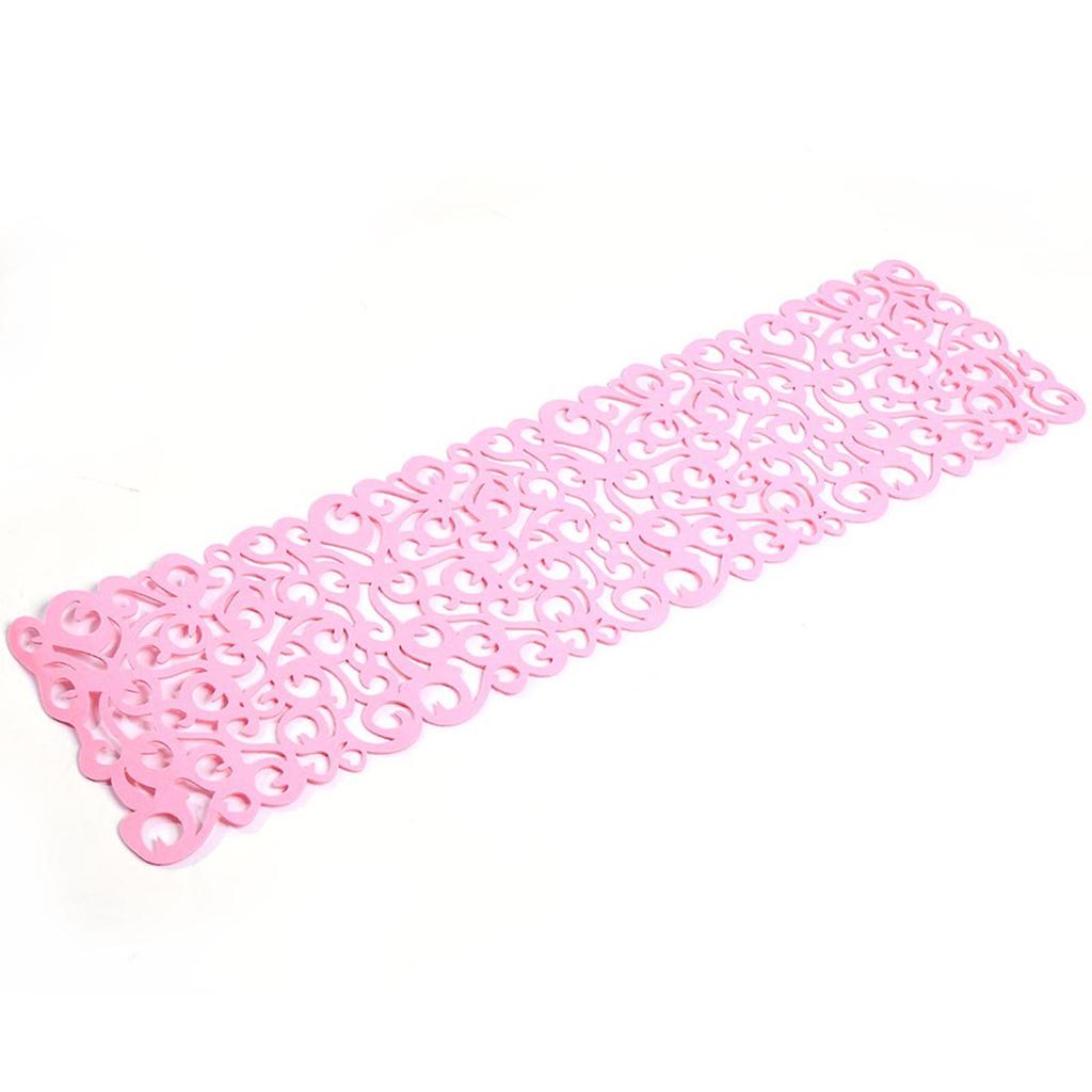 Rechteckige Form Filz Tischdecke Läufer Tischsets Tischsets Haushaltsdekorationen(Rosa)
