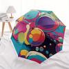 1pc Bubbles Colors Automatic Open/close Folding Compact Umbrella, 8-Rib Sturdy Canopy, Lightweight Portable, Everyday Use, Gift, Outdoor Umbrella, Tra