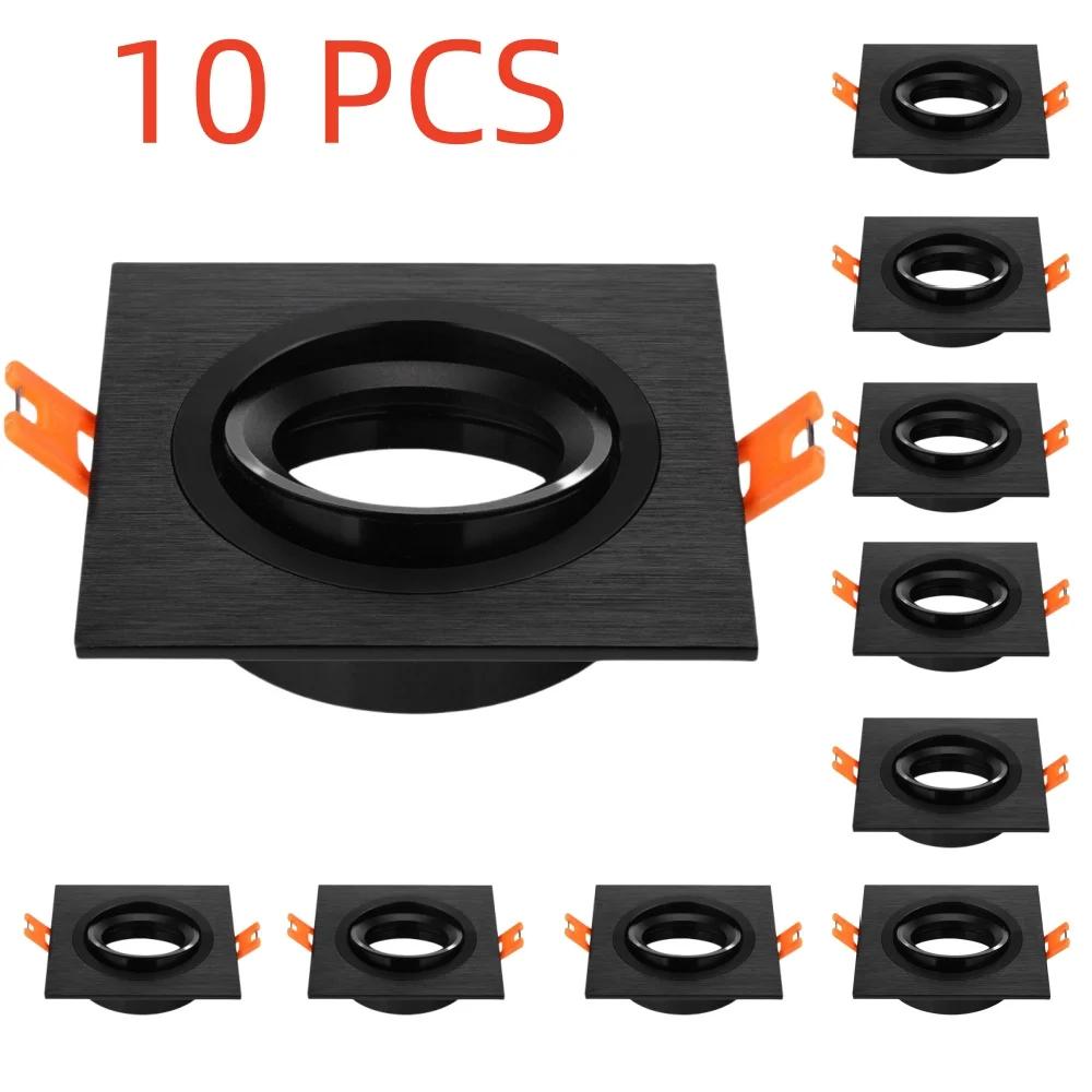 1/10PCS Downlight Adjustable GU10 MR16 Black/White Halogen Led Spot Light Frame E27 Lamp Holder GU10 Downlight Accessories