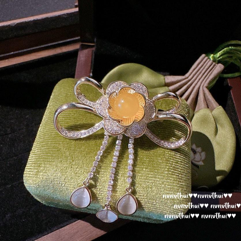 Mermaid Bubble Flowers Gem Pearl Earrings, Tahiti, Bow Star Zircon, Pearl Necklace
