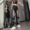 2024 Women's Hong Kong-Style Straight Wide-Leg Jeans - Summer Beggar Hole Loose Slim Trendy Trousers.