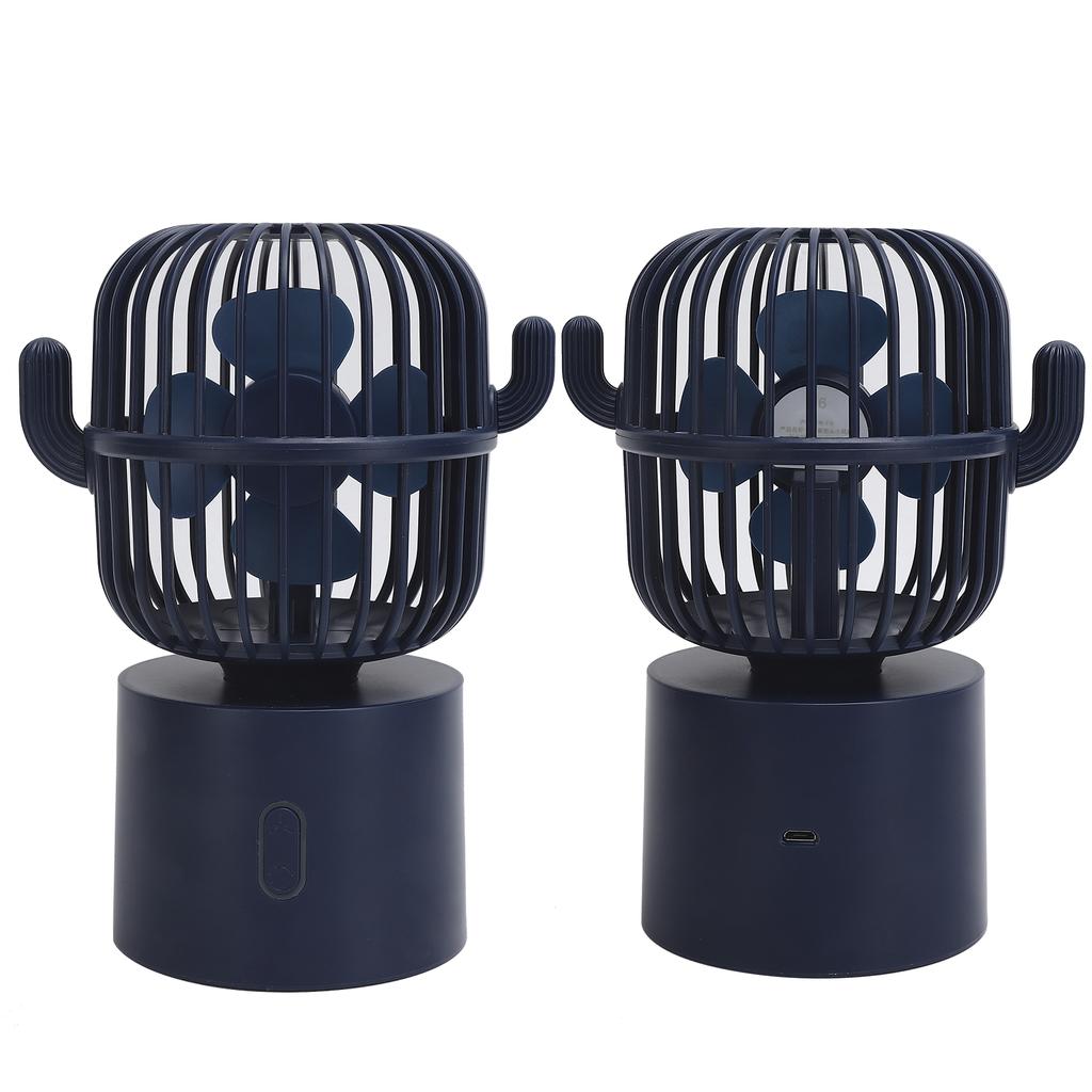 Cactus Handheld Fan Mini Oscillating USB Left Right Auto Rotation Quiet Operation for Desktop