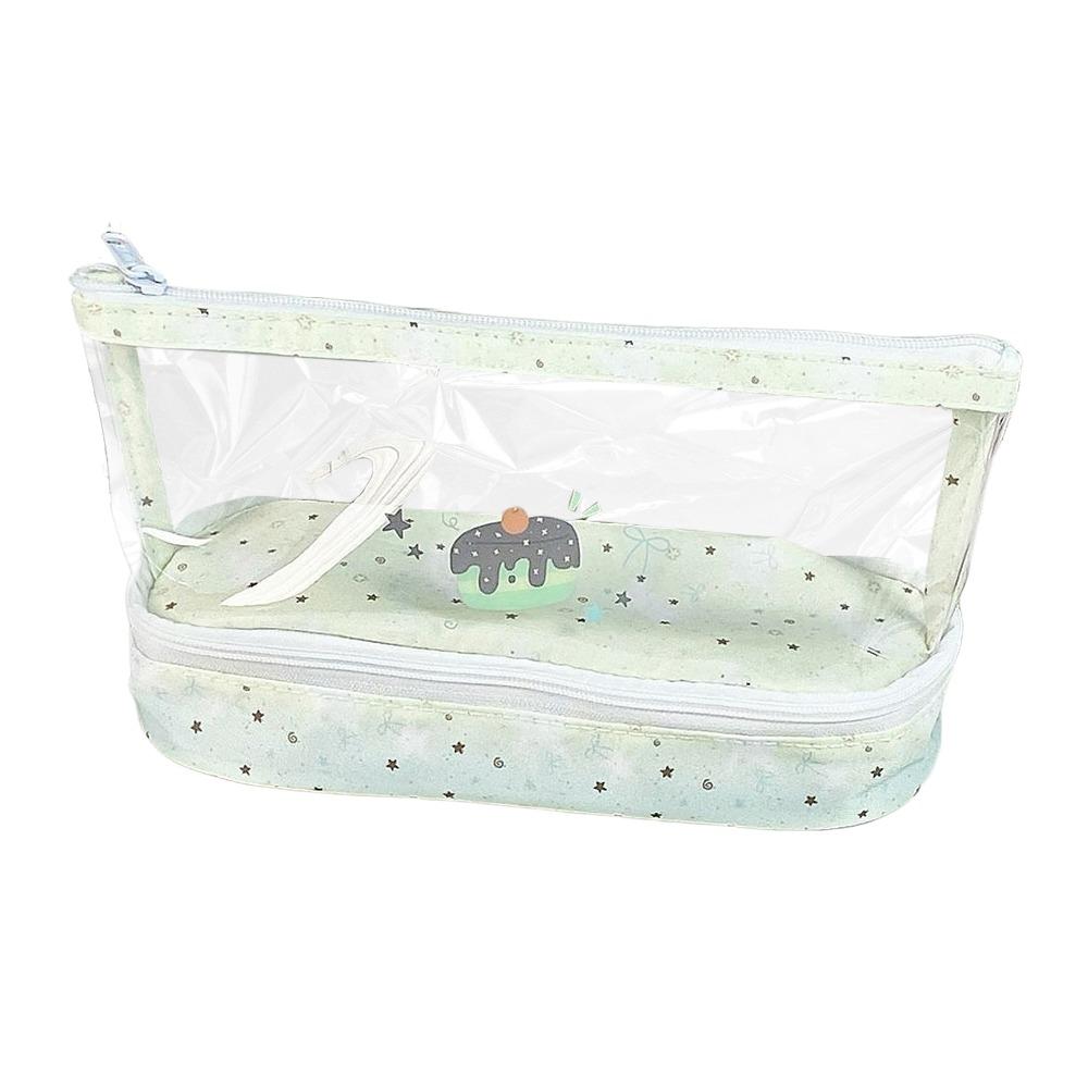 PVC Stationery Bag Transparent Pencil Case Portable Pen Bag  Students