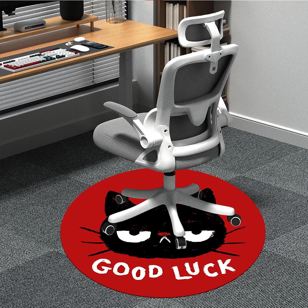 

1 шт. Круглый коврик для офиса «Кошачья удача», комнатный коврик, подходит для офиса, под офисные стулья, спальни, гостиной, домашнего декора 198 80cm by 80cm