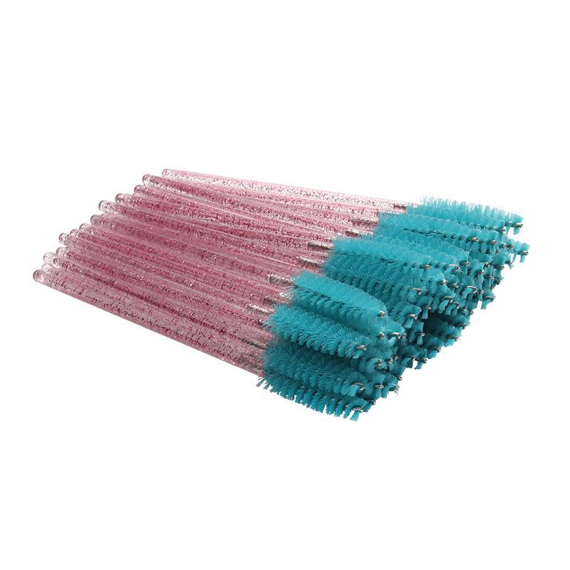 Pack of 50 Disposable Crystal Rod Eyelash and Eyebrow Spiral Brushes