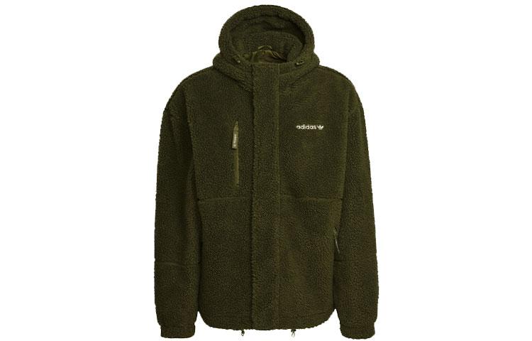 Adidas Originals Trefoil Polar Fleece Wb Logo Embroidery Fleece Sports Fleece Lined Hooded Jackets & Coats Men s HN0389 S