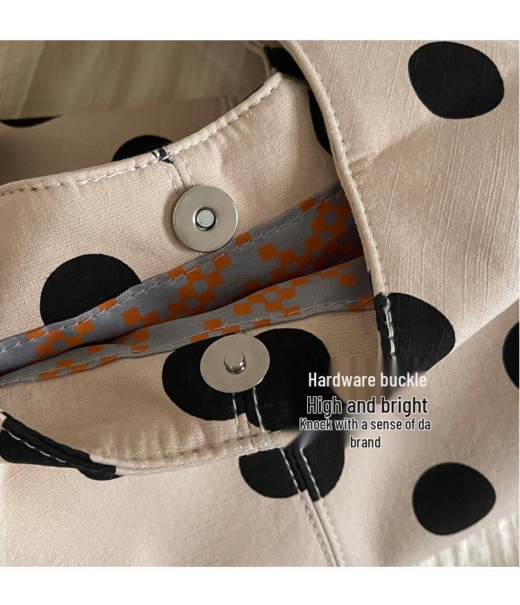 Niche Polka Dot Women's Single Shoulder Bag, Versatile Color Block Design, Large-Capacity Korean Style Underarm Bag