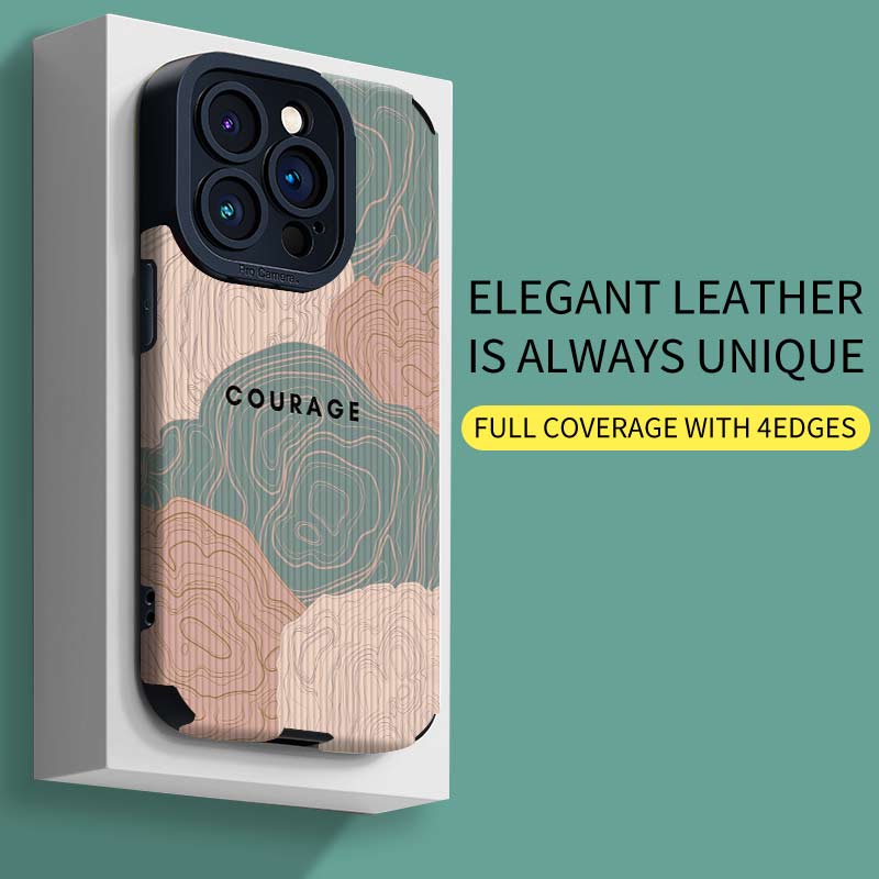 Mode-Hybrid-bedruckte vertikale Narbenleder-Rückseite aus weichem Silikon mit Kameraobjektiv und vollem Schutz für Samsung