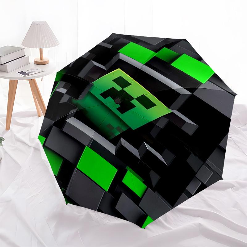 

1pc Minecraft Creeper Head Umbrella with Plastic Handle,Compact & Stylish,Cartoon Pattern,Outdoor UmbrellaPT488