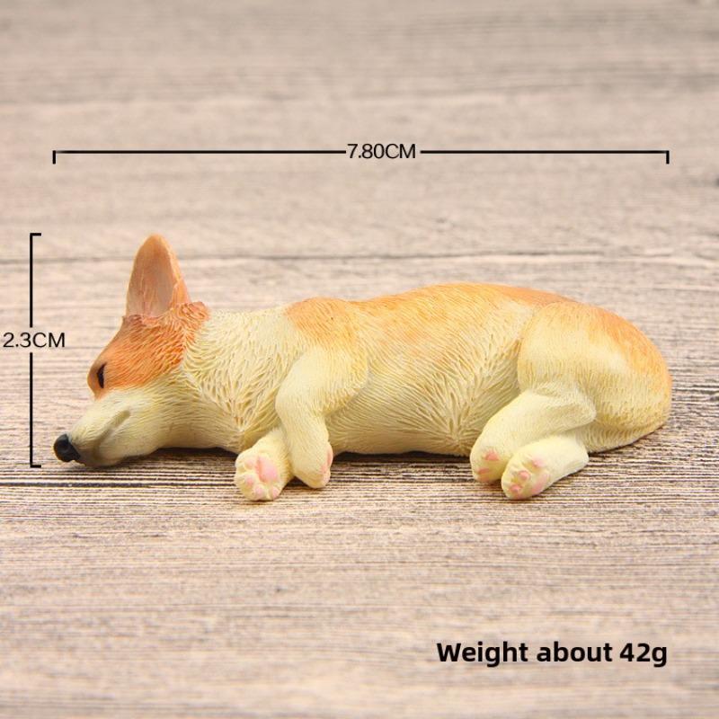 Warm Series, Sleepy Series, Corgi Model, Super Cute Shiba Inu Figurine, Fridge Magnet Doll