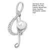 Musical Note Shape Brooch Pin, Imitation Pearl Rhinestones Inlaid Lapel Badge for Dress, Coat, Shawl, Gift for Mother, Wedding