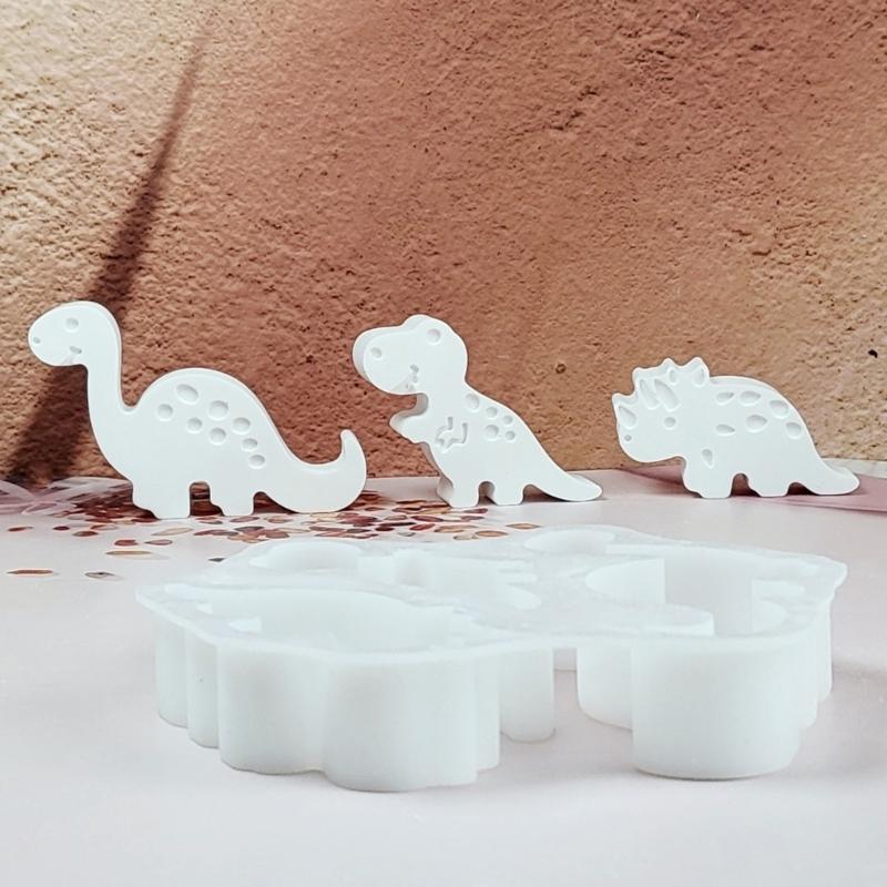 Multipurpose Dinosaur Silicone Mould Set for Candle Cement Plasters Craft Home Decoration