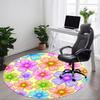 1 Stück Stuhlteppich mit Blumenmuster für das Büro, rutschfest, leicht, maschinenwaschbarer Teppich für Büro, Zimmer - Feiertagsdekoration yy251016013
