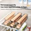 Practical Bilayer Fridge Egg Storage Box,Automatic Rolling Eggs Holder Rack Design Household Refrigerator Egg Storage Tool SNH01