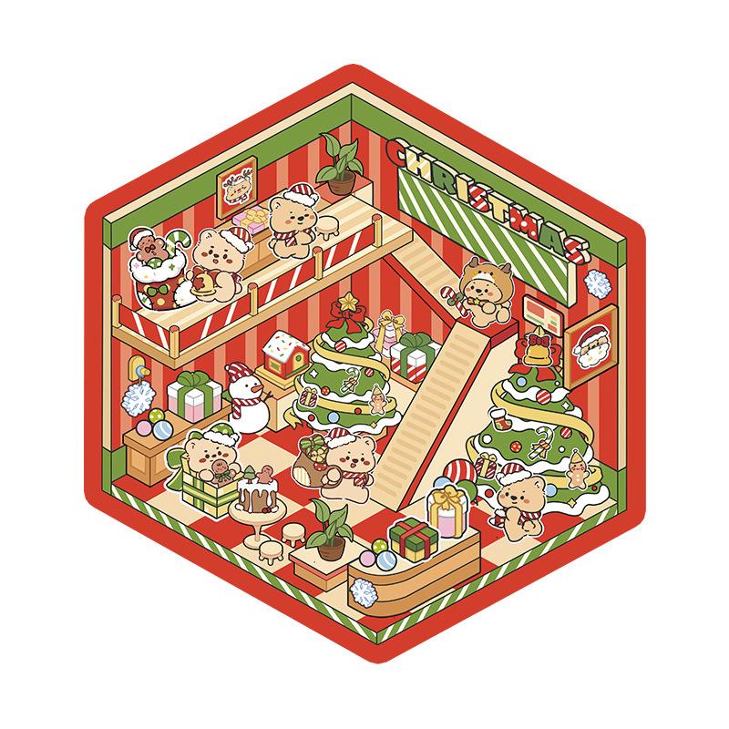 1Set Cartoon 3D Stickers Cute Scene Beautification Decoration Stickers DIY Scene Stacking Stickers Children Stress Relief Gift