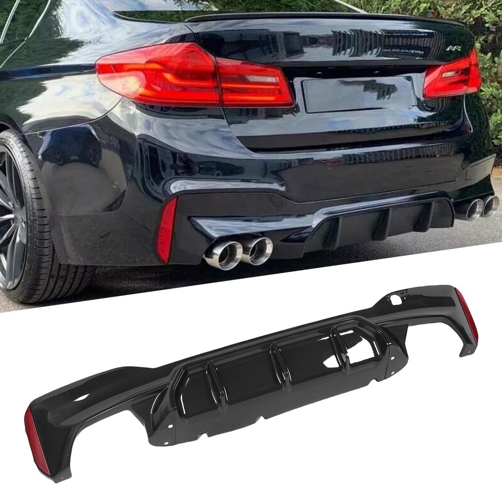 Rear Bumper Diffuser Lip with Tow Hook Cover for M Competition High Performance Strong   Replacement for 5 Series G30 G31 M Sport M5