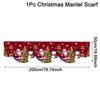2026 Christmas Fireplace Scarf Snowman Navidad Natal Mantel Scarf Indoor Fireplace Ornament Christmas Decorations