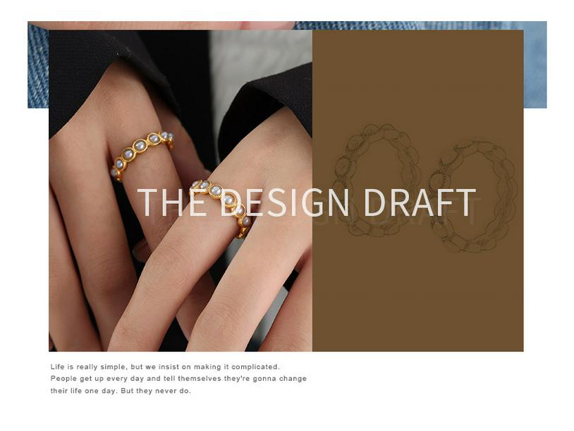 Chinese Retro Gypsophila Shell Bead Ring: Luxurious, Non-Fading Titanium Steel Jewelry for Women