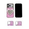 Pink Plaid Heart Mirror Phone Case for iPhone 6/7 Pro Max - Japanese Korean Style