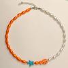Bohemia Mini Fish Necklace Colorful Ocean Style Beach Choker Creative Beads Chain Choker  Sea Beach