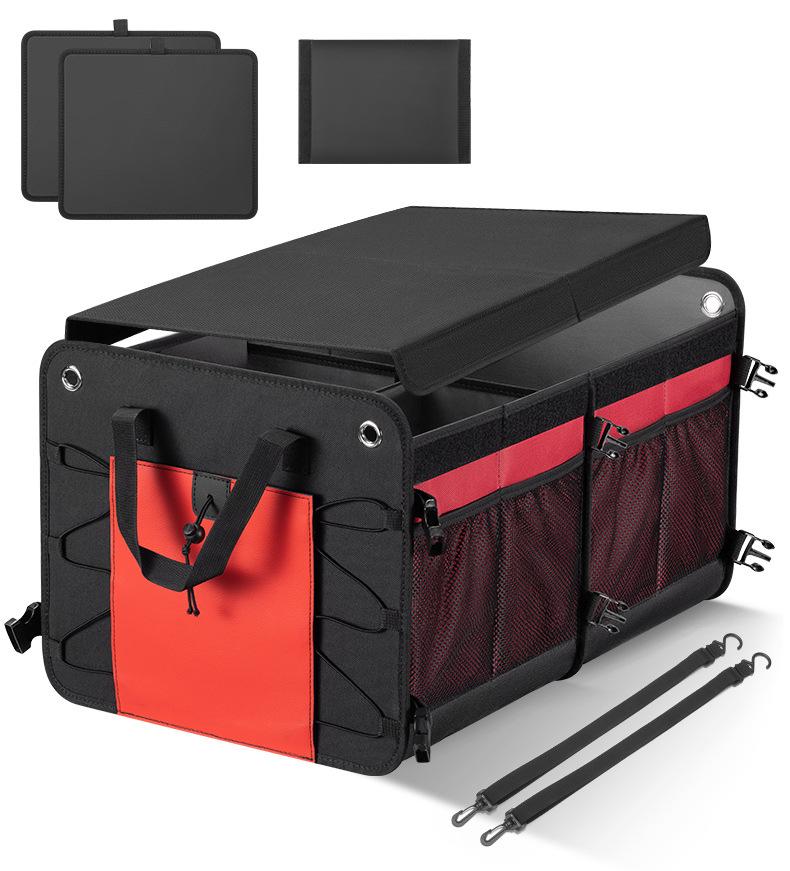 SUV Trunk Organizer Automotive Trunk Organizer Waterproof And Foldable Car Organization Box With Non-Slip Bottom Storage Trunk