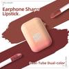 Earphone Shape Double Tube Air Matter Lip Gloss Long Lasting Waterproof Cosmetic 2.6gx2