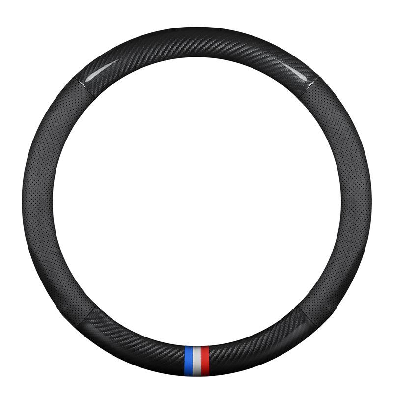 XPeng Steering Wheel Cover for P7, G3, G3i, P5 - Genuine Leather Carbon Fiber, High-Quality.