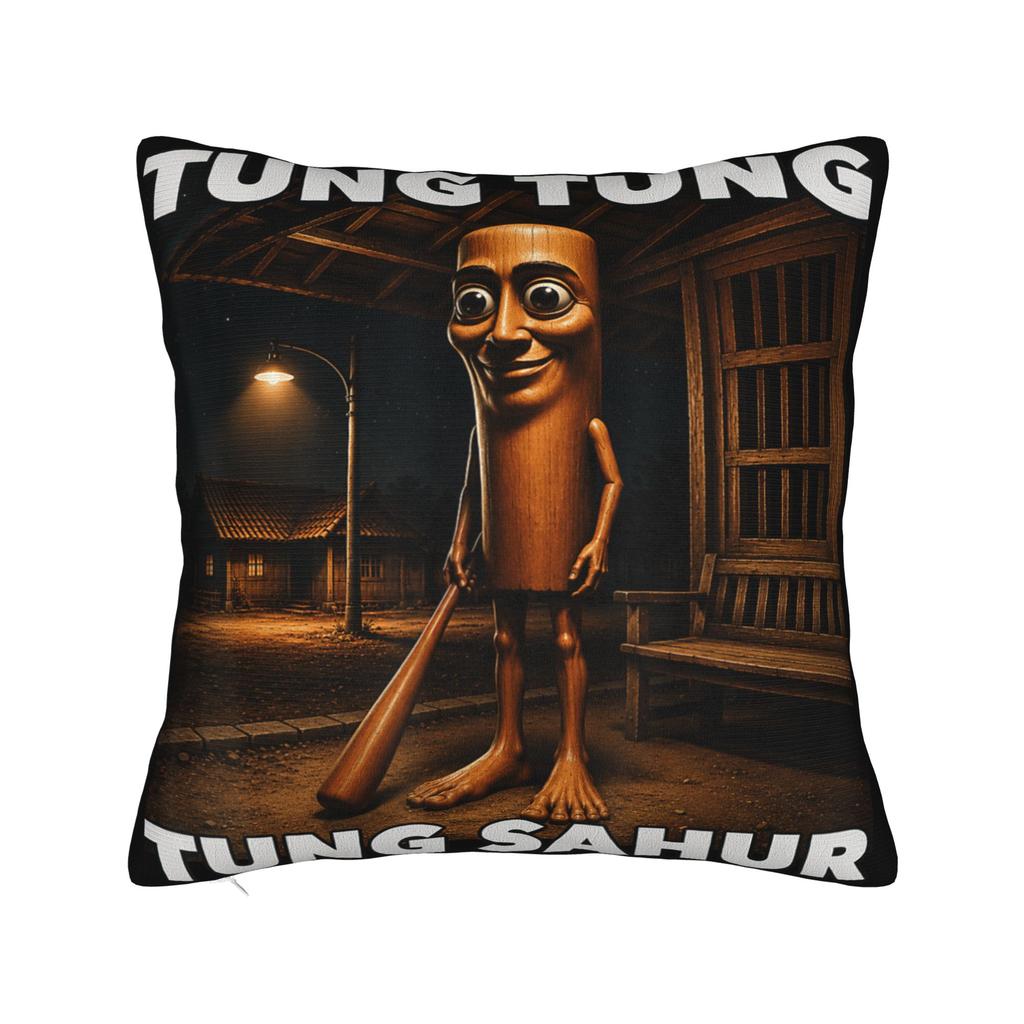 Povlak na polštář Tung Tung Tung Sahur John Pork Meme Brainrot Design Potah na polštář pro kancelář, auto, domácí dekorace Nové povlaky na polštáře