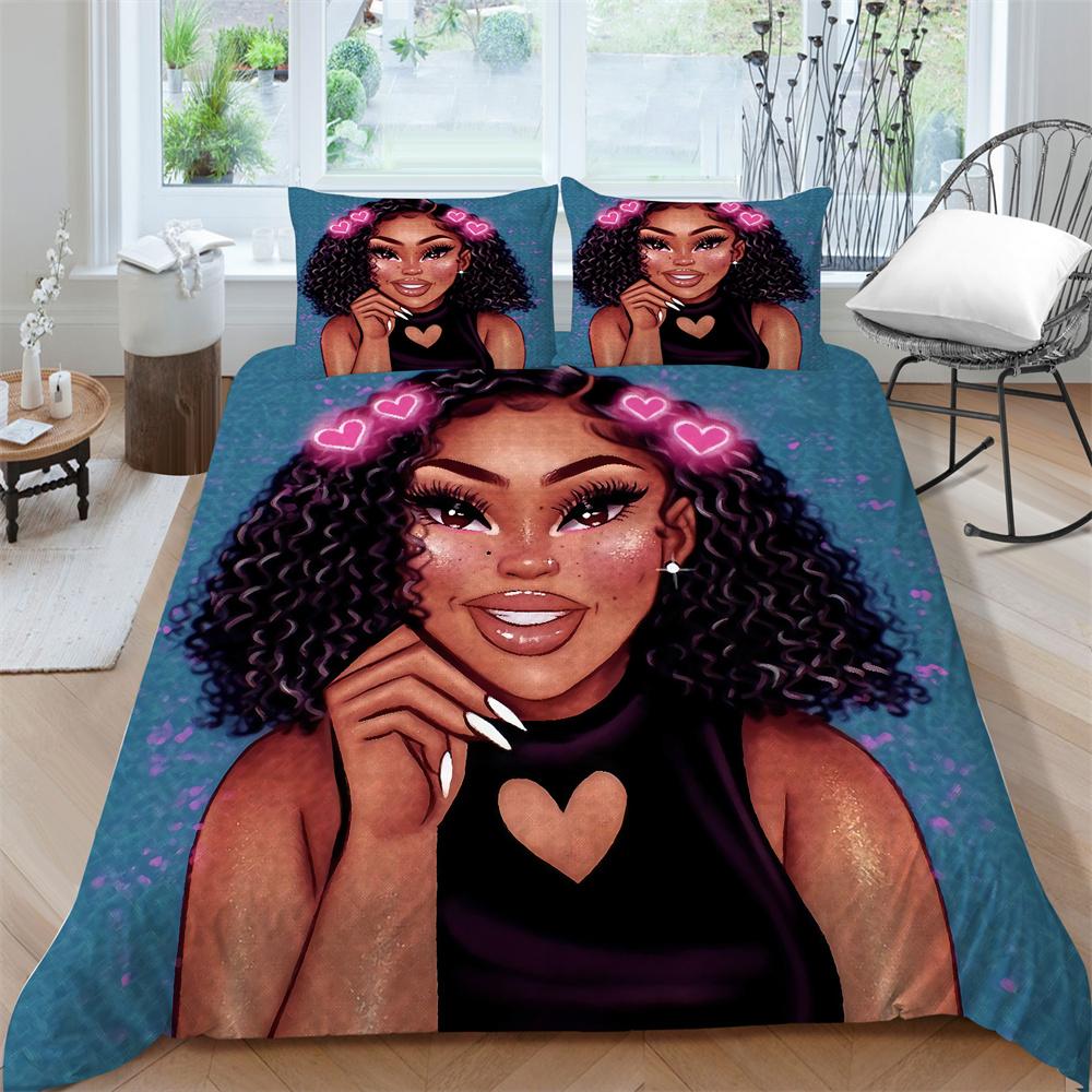 Home Textiles Bedding Girl Quilt Cover Bedding Set 3D Cartoon Duvet Cover Comfortable Bedclothes Microfiber Quilt Cover