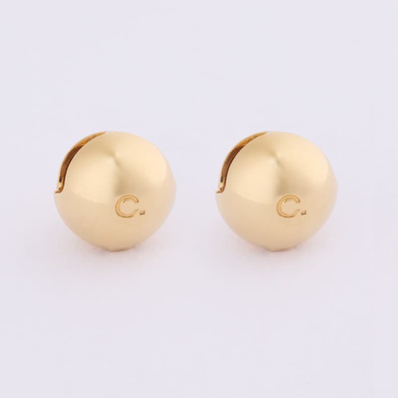 COLLECT SYNERGY c. engraved ball gold earrings