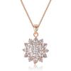 SLBRIDAL Fashion Jewelry Bijoux Anti-allergic Girls Crystal Cubic Zircon Flower Necklace Pendant Women Body Sweater Prom Jewelry