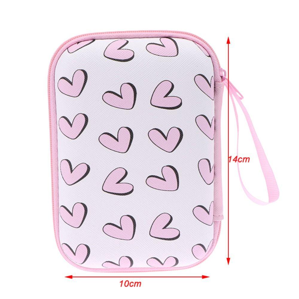 Cartoon Print Data Cable Storage Box Hard Shell Coin Purse Portable Charger Protective Cover