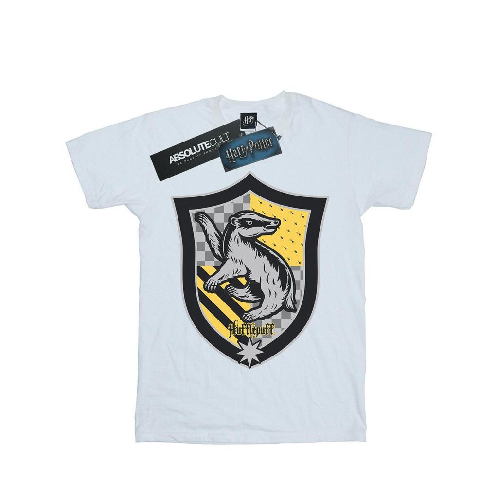 Harry Potter Mens Hufflepuff Crest Flat T-Shirt