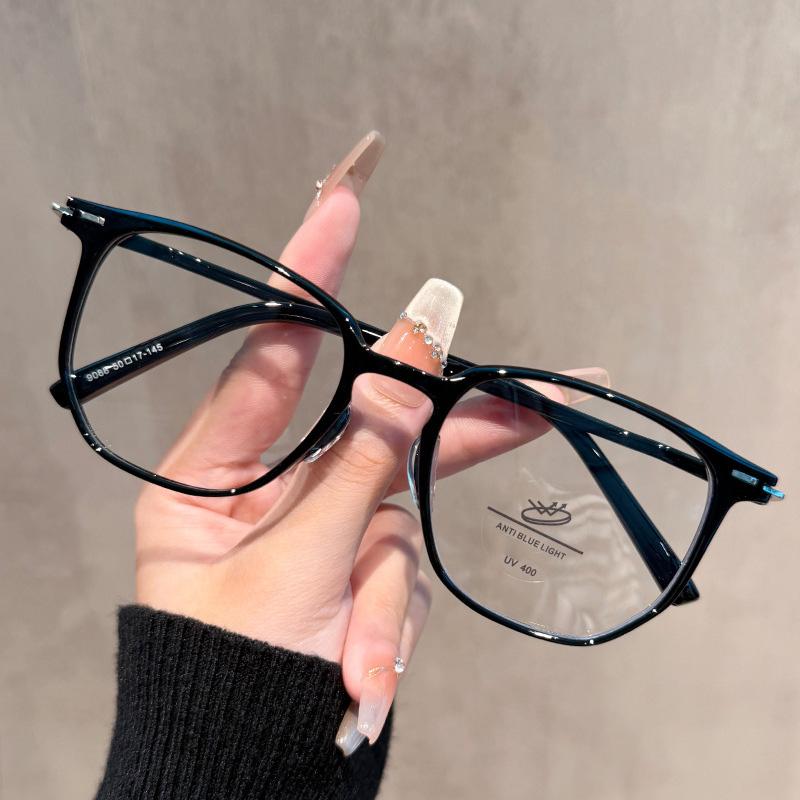 New Large Frame Anti Blue Light Glasses Women Retro Internet Celebrity No Makeup Myopia Glasses Frame MH9088