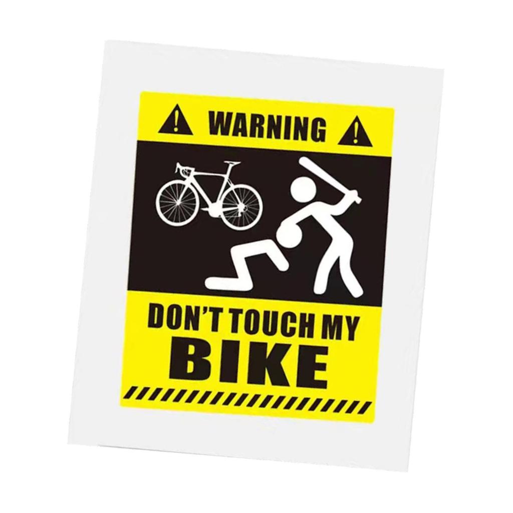 Dont Touch My Bike Bike Sticker, 3D Funny Scratch Resistant Reflective Warning Sticker for BMX, Mountain Road Bike Accessory