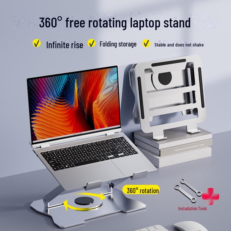 360° Rotatable Gaming Laptop Stand with Adjustable Height and Cooling Design