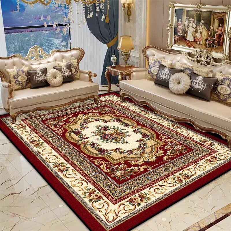 Perzisch Rood Woonkamerkleed Antislip Grote Maat Bloemenpatroon Slaapkamer Decoratie Tapijt Zacht Entree Deurmat Machinewasbaar