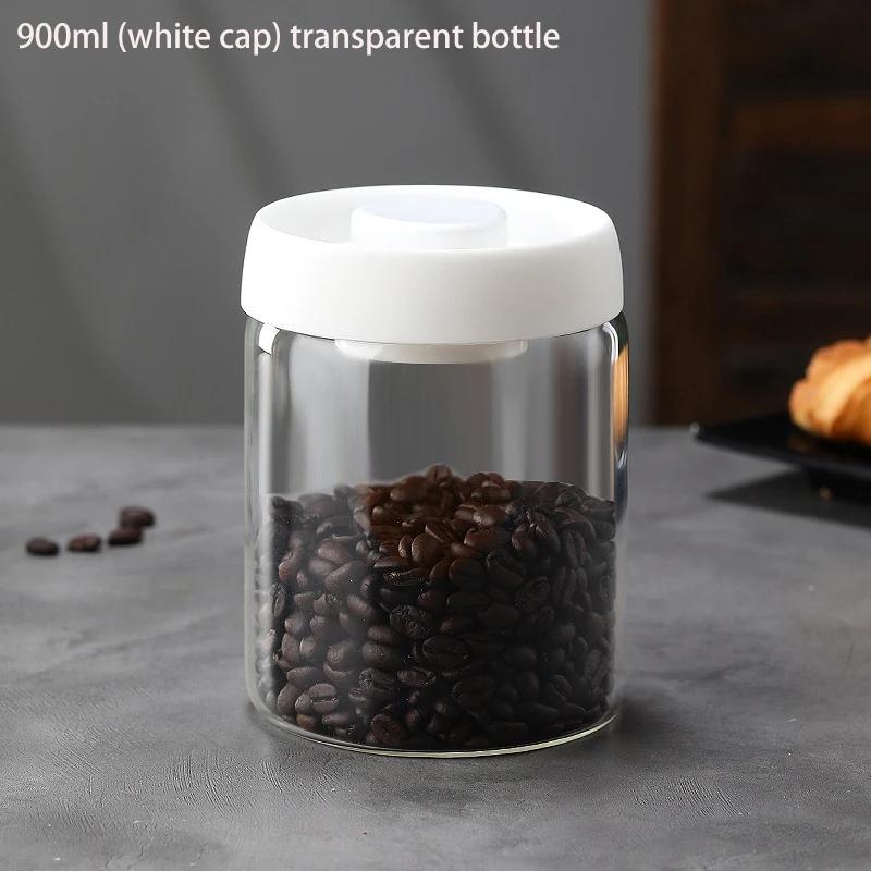 Vacuum Sealed Tank Coffee Bean Glass Sealed Jar Household Moisture-proof Air Extraction Airtight Container Coffee Storage Jar